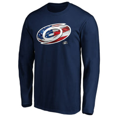 Carolina Hurricanes Banner Wave Logo Long Sleeve T-Shirt - Navy T-shirts