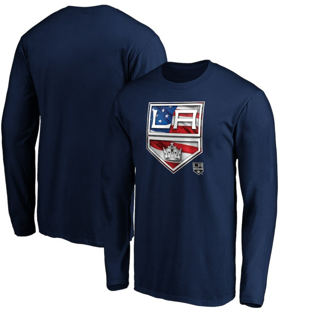 Los Angeles Kings Banner Wave Logo Long Sleeve T-Shirt - Navy T-shirts