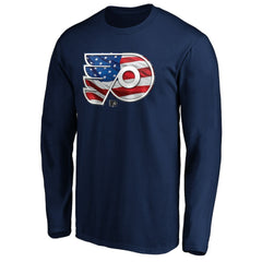 Philadelphia Flyers Banner Wave Logo Long Sleeve T-Shirt - Navy T-shirts