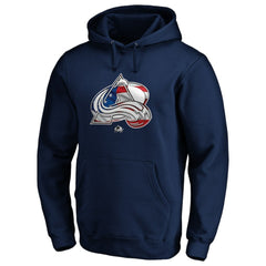 Colorado Avalanche Banner Wave Logo Pullover Hoodie - Navy Hoodies