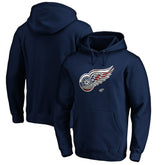Detroit Red Wings Banner Wave Logo Pullover Hoodie - Navy Hoodies