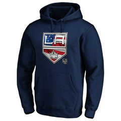 Los Angeles Kings Banner Wave Logo Pullover Hoodie - Navy Hoodies