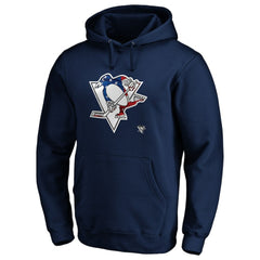 Pittsburgh Penguins Banner Wave Logo Pullover Hoodie - Navy Hoodies