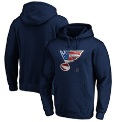 St. Louis Blues Banner Wave Logo Pullover Hoodie - Navy Hoodies