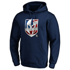 Vegas Golden Knights Banner Wave Logo Pullover Hoodie - Navy Hoodies