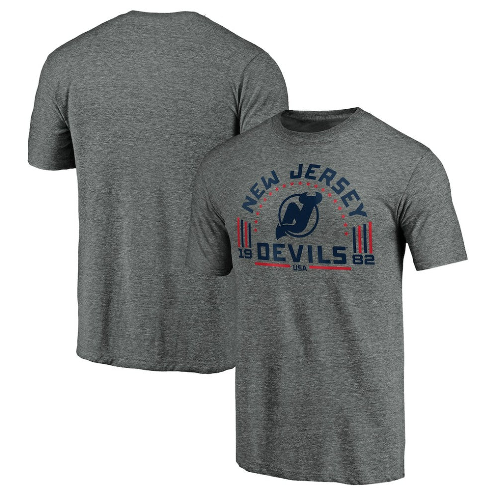 New Jersey Devils Team Freedom Tri-Blend T-Shirt - Heathered Gray T-shirts