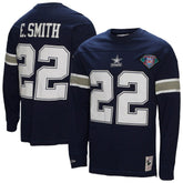 Emmitt Smith Dallas Cowboys Throwback Retired Player Name & Number Long Sleeve Top - Navy discount