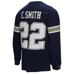 Emmitt Smith Dallas Cowboys Throwback Retired Player Name & Number Long Sleeve Top - Navy discount