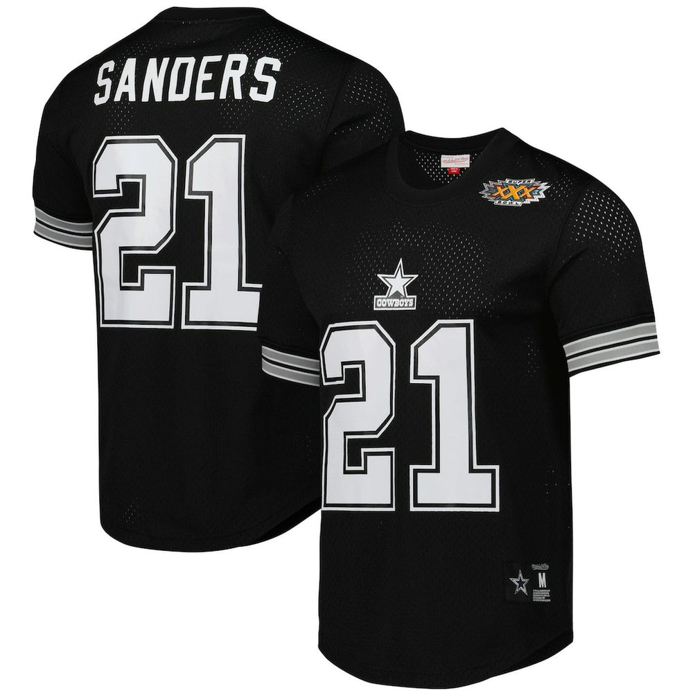 Deion Sanders Dallas Cowboys Retired Player Name & Number Mesh Top - Black sale