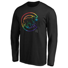 Chicago Cubs Team Pride Logo Long Sleeve T-Shirt Black
