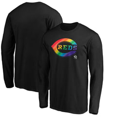 Cincinnati Reds Team Pride Logo Long Sleeve T-Shirt Black