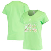 San Francisco Giants Soft as a Grape Women's Script Floral V-Neck T-Shirt Green
