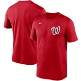 Washington Nationals Wordmark Legend Performance T-Shirt Red