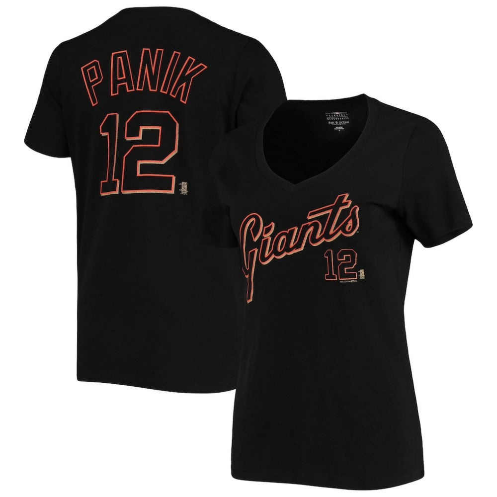 Joe Panik San Francisco Giants 5th & Ocean by Women's Script Name and Number V-Neck T-Shirt Black