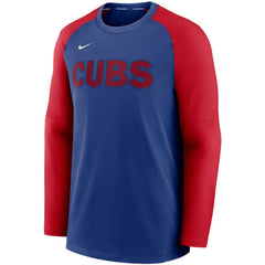 Chicago Cubs Authentic Collection Pregame Performance Raglan Pullover Sweatshirt Royal/Red