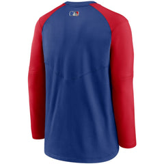 Chicago Cubs Authentic Collection Pregame Performance Raglan Pullover Sweatshirt Royal/Red