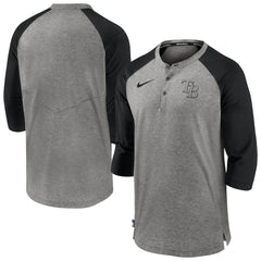 Tampa Bay Rays Authentic Collection Flux Henley Raglan 3/4-Sleeve T-Shirt Gray