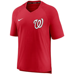 Washington Nationals Authentic Collection Pregame Performance V-Neck T-Shirt Red