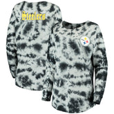 Pittsburgh Steelers New Era Women's Tie-Dye Long Sleeve T-Shirt - Black outlet