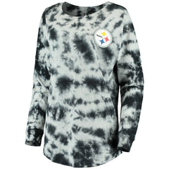 Pittsburgh Steelers New Era Women's Tie-Dye Long Sleeve T-Shirt - Black outlet