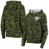 Chicago Bears New Era Women's Raglan Full-Zip Hoodie - Camo cheap