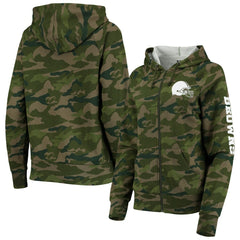 Cleveland Browns New Era Women's Raglan Full-Zip Hoodie - Camo discount