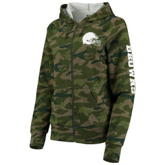 Cleveland Browns New Era Women's Raglan Full-Zip Hoodie - Camo discount