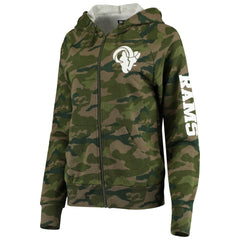 Los Angeles Rams New Era Women's Raglan Full-Zip Hoodie - Camo online