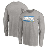 Los Angeles Chargers On Side Stripe Long Sleeve T-Shirt - Heathered Gray outlet