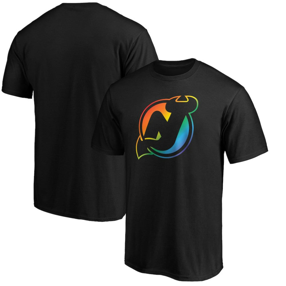 New Jersey Devils Team Pride Logo T-Shirt - Black T-shirts