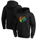 Chicago Blackhawks Team Pride Logo Pullover Hoodie - Black Hoodies