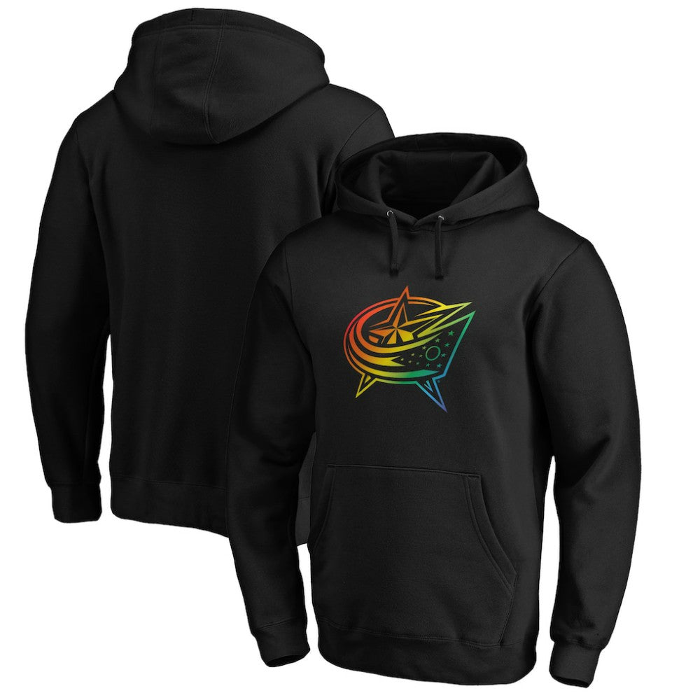 Columbus Blue Jackets Team Pride Logo Pullover Hoodie - Black Hoodies