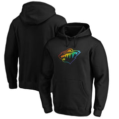 Minnesota Wild Team Pride Logo Pullover Hoodie - Black Hoodies