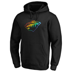 Minnesota Wild Team Pride Logo Pullover Hoodie - Black Hoodies