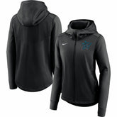 Miami Marlins Women's Authentic Collection Baseball Performance Full-Zip Hoodie Black