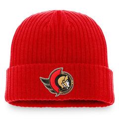 Ottawa Senators Fanatics Core Primary Logo Cuffed Knit Hat - Red Hats