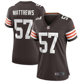 Clay Matthews Cleveland Browns Women's Game Retired Player Jersey - Brown sale