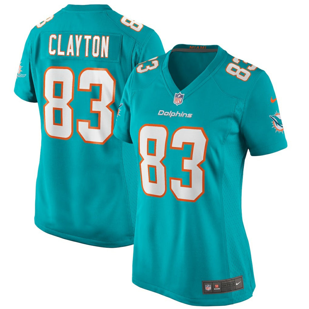Mark Clayton Miami Dolphins Women's Game Retired Player Jersey - Aqua sale
