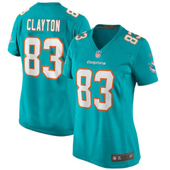 Mark Clayton Miami Dolphins Women's Game Retired Player Jersey - Aqua sale