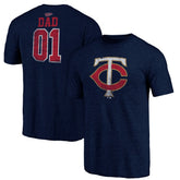 Minnesota Twins Father's Day Greatest Dad Tri-Blend T-Shirt Navy