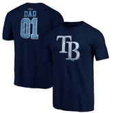 Tampa Bay Rays Father's Day Greatest Dad Tri-Blend T-Shirt Navy