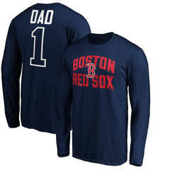 Boston Red Sox Father's Day #1 Dad Long Sleeve T-Shirt Navy