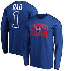 Chicago Cubs Father's Day #1 Dad Long Sleeve T-Shirt Royal
