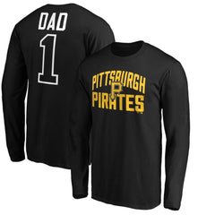 Pittsburgh Pirates Father's Day #1 Dad Long Sleeve T-Shirt Black