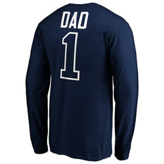 Tampa Bay Rays Father's Day #1 Dad Long Sleeve T-Shirt Navy