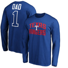 Texas Rangers Father's Day #1 Dad Long Sleeve T-Shirt Royal