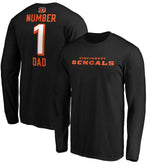 Cincinnati Bengals #1 Dad Long Sleeve Team Logo T-Shirt - Black for sale
