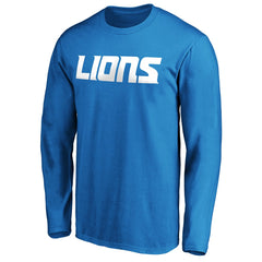 Detroit Lions #1 Dad Long Sleeve Team Logo T-Shirt - Blue discount