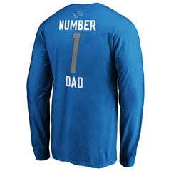 Detroit Lions #1 Dad Long Sleeve Team Logo T-Shirt - Blue discount