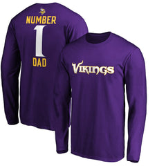 Minnesota Vikings #1 Dad Long Sleeve Team Logo T-Shirt - Purple cheap